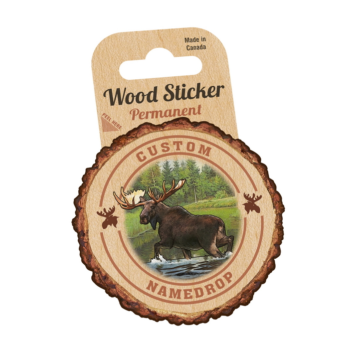SP330300-WSS Wood Slice Series Wood Sticker With Name Drop Custom Imprint